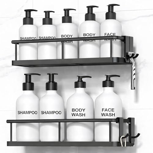 Image of URBANMONK 2-Pcs self Adhesive Bathroom Shelf Rack | No Drill Bathroom Shelves & Accessories | Soap Holder, Toothbrush Holder Shelf for Bathroom Organisers, Rack for wall Shelf