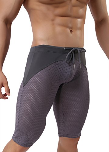 Men's Fashion Breathable Mesh Elastic Training Shorts Swim Trunks Beach Pants 22404