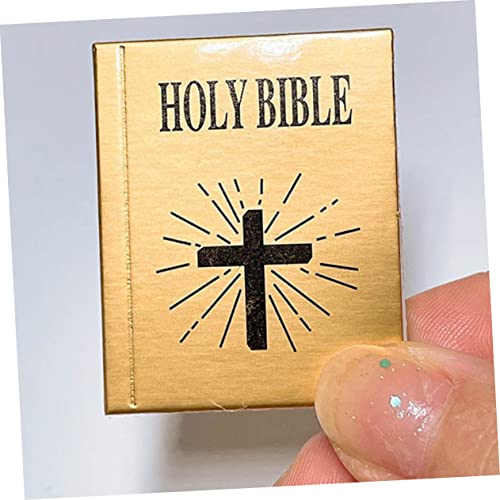KICHOUSE 4 Pcs mini bíblia decoração casa de bonecas bíblia em branco livros de miniaturas atemporai