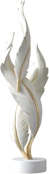 Feather Sculpture Creative Decorative Figurine for Shelf Living Room Cabinet
