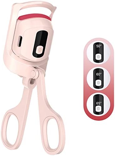 LICNIA Heated Eyelash Curlers, Upgraded Version with Temperature Display Heated Lash Curler, 3 Heating Modes Rechargeable, Professional Eyelash Curlers for Stunning Lashes in Minutes(Upgraded-Pink)