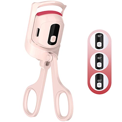 Licnia Heated Eyelash Curlers, Upgraded Version With Temperature Display Heated Lash Curler, 3 Heating Modes Rechargeable, Professional Eyelash Curlers For Stunning Lashes In Minutes(Upgraded-Pink) #TOP23