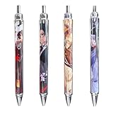 Grandmaster of Demonic Cultivation Bolígrafo negro Mo Dao Zu Shi Bolígrafos Bolsa Acrílico Llavero Wei Wuxian, Lan Wangji con pegatinas, 17 piezas