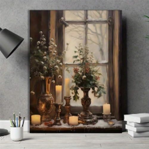 Peinture murale décorative sur toile grand format vintage 70x90cm