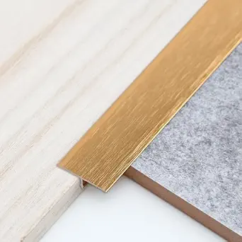 Trimold 3Pcs Aluminum T Molding Trim & Floor Transition Strips, Brushed Gold, 2.9Ft x 0.8In