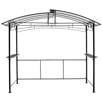 Beaunicorn 8x5ft Grill Gazebo - Outdoor Patio Canopy BBQ Shelter with Durable Steel Hardtop and Convenient Side Shelves for Enhanced Cooking Experience,Black