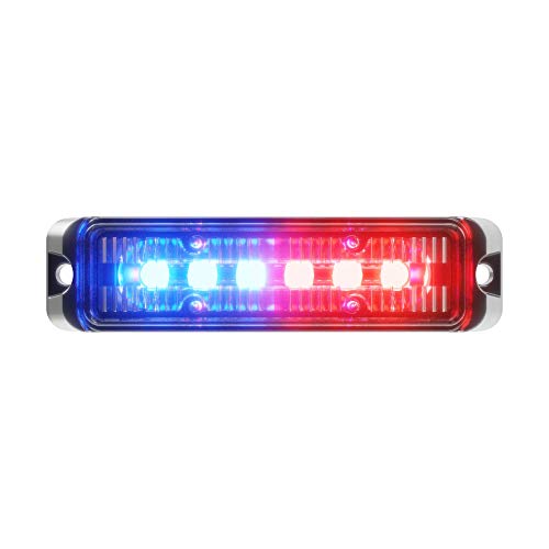 Abrams Flex Series (Red/Blue) 18W - 6 LED Police Vehicle Truck LED Grille Light Head Surface Mount Strobe Warning Light