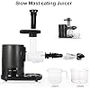 Slow Juicer, Cold Press Masticating Juicer Machine BPA-Free, High Juice Yield, Easy to Clean, Quiet Operate for Vegetables and Fruits