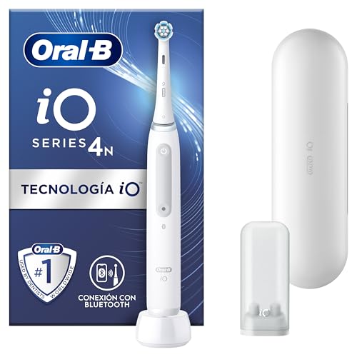 Oral-B iO 4N Cepillo de Dientes Eléctrico con 1 Cabezal y 1 Estuche de Viaje, Diseñado por Braun, Regalos Orginales - Blanco