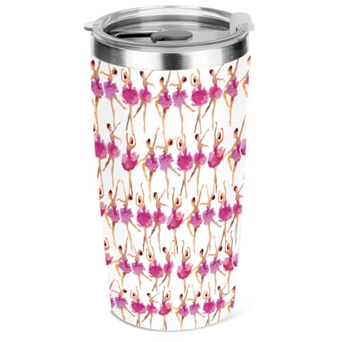 Dancer Gifts for Girls, Dance Recital Gifts，20 oz Insulated Tumbler, Tumbler with Lid, Vacuum Travel Coffee Mug Stainless Steel Cup Gift for Women Ballet Dancing Girl Teacher Christmas Birthday