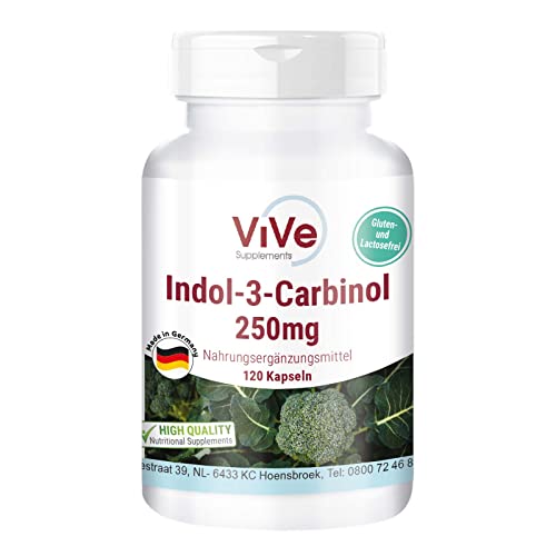 Indol-3-Carbinol - 120 Kapseln mit Brokkolispross-Pulver - für 2 Monate - vegan - ViVe Supplements Cover
