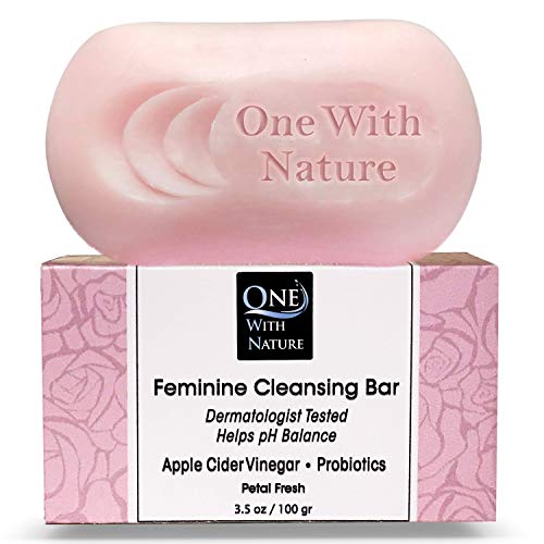 Feminine Cleansing Bar 3 Pack, Probiotics, Apple Cider Vinegar, Omega Fatty Acids, Oatmeal, Pure, Gentle Cleansing Bar For Sensitive Skin, Face, Body, 3.5 Oz (Petal Fresh Scent) #TOP1