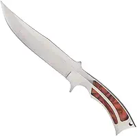 Faca Full Tang Aço Inox Afiada, Modelo Curvado Ergonômico com Bainha em Nylon, Multiuso para Cozinha Churrasco Pesca e Camping