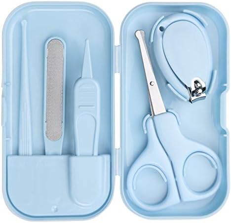 Vicloon Baby Nail Kit, 5-in-1 Baby Nail Care Set, Baby Nail Care Tool, Baby Manicure Set Includes Nail Clippers, Scissor, Earpick, Nail File and Tweezer for Newborn Infant Toddler