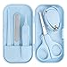 Vicloon Juego de Cuidado para Guardería, 5 en 1 Kit de Corta Uñas para Bebe Cuidado, Kit de Manicura para Bebés, Juego de Pedicura para Bebé Con Tijera de Seguridad + Lima para Uñas + Pinzas (Azul)