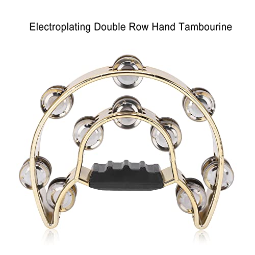 Pandeiro de Mão, Som Claro, Fácil de Operar, Bordas Antiderrapantes, Sinos de Fileira Dupla, Cabo Er