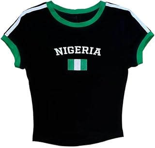 Vintage Graphic Baby Tees for Women Y2k Slim Fit Short Sleeve Crop Tops Embroider