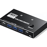 USB3.0 切替器 2入力4出力 3USB-A＆1UsB-C PC 共有 USB-C&Aデバイス共有 5Gbps高速転送 U-SB 切り替え プリンタ/マウス/キーボード/ハブなどを切替 リモコン＆切替ボタン 切り替え機