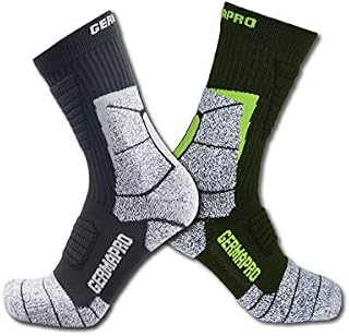 GermaPro Mens Hiking Socks Outdoor Work Boot Socks w/Anti-Odor-Blister Moisture Wicking Germanium