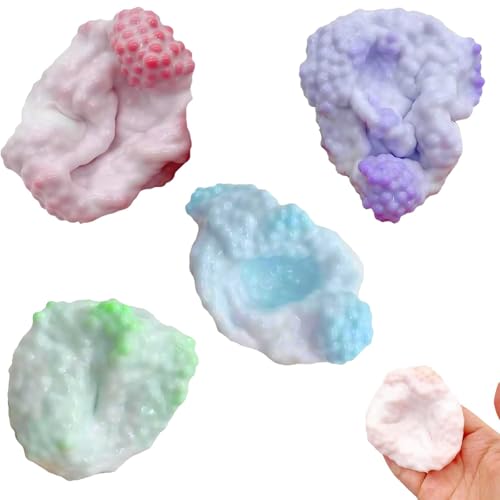 5 Stück Trauben Stressball, Stressball Trauben Stressball Vakuum-Stressball Kleines Perlen-Quetschball, Stress Ball Spielzeug für Stressabbau und Entspannung, Traubenstress Ball Perlen-Stressball (B)