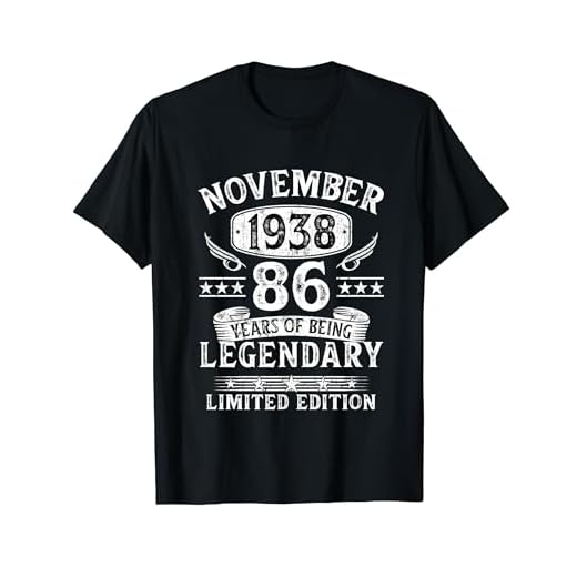 Vintage Regalo 86 Años Cumpleaños Hombre Noviembre 1938 Camiseta