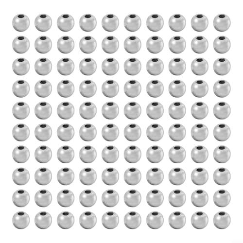 Trurovem Cuentas para atar moscas, doradas, plateadas, 3 mm, 4 mm, 5 mm, cabeza avellanada, materiales pesados, deflectores de señuelo de plástico para moscas de pesca, manualidades, juego de 100