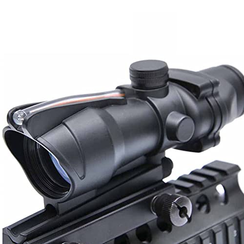 4x32 Riflescope, Real Fiber Optics Red Dot Illumination Reflex Sight, Hunting Scopes with 20mm Picatinny Weaver Rail Mount, Black - Thumbnail 5