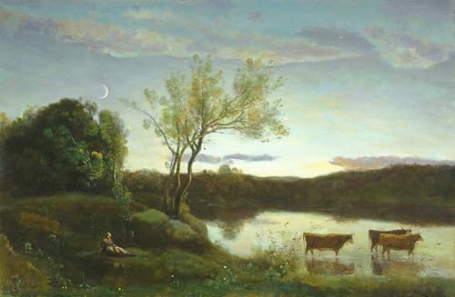 Tableau Toile Corot Émotion Poétique et Nature pour une Ambiance Douce