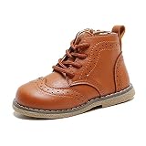 YWPENGCAI Unisex Boys Girls Ankle Boots Brogue Style Toddler Soft PU Leather Boots