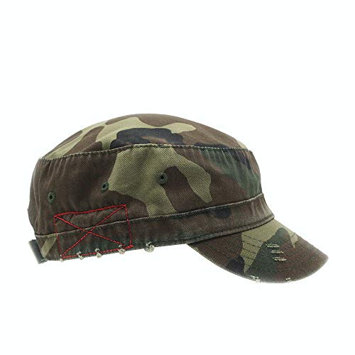 Image of The Vintage Year Washed Cotton Distressed Cadet Hat - Tactical Military Baseball Cap for Men & Women, Outdoor Casual Wear