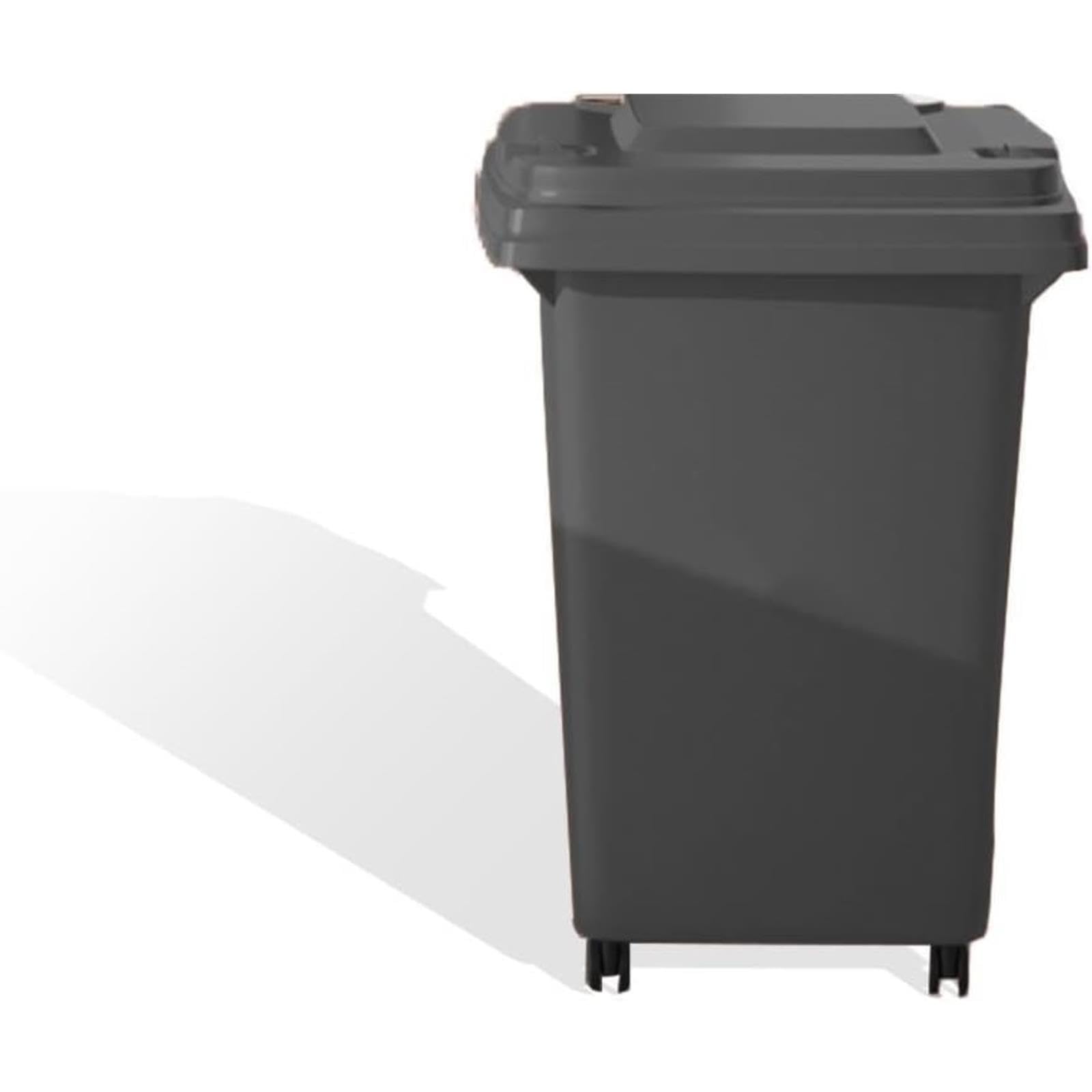 VITIWEDTY Wheeled Outdoor Garbage Can, Multi-Color Heavy Duty Trash Bin for Backyard, Garage, Deck and Commercial Use (Black 50L)