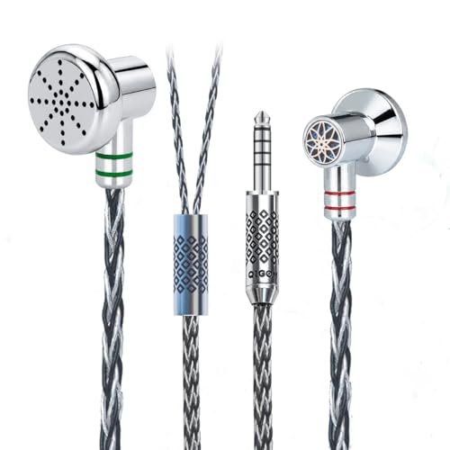 QIGOM �����\�L���t���b�g�w�b�h�z���C���z�� �R�[�h�t���C���z�� 3.5/4.4mm�W���b�N�C���z���p�R�[�h�t�� �g�ѓd�b�A�R���s���[�^�[�A�m�[�g�p�\�R���AMoondrop CD�v���[���[(�}�C�N�Ȃ�)(�u���b�N�A4.4mm�W���b�N)
