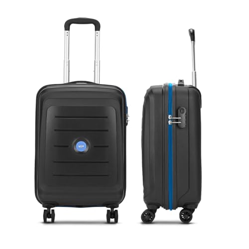 Image of VIP Corsa Cabin 55 Cm (Small) 8 Wheels Polycarbonate Spinner Trolley Bags for Travel, Hard Case Lightweight Bag with Combination Lock, Tough Suitcase for Travel (Black)