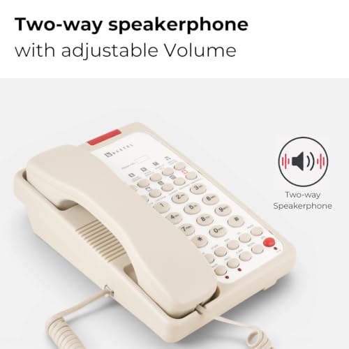Image of Beetel H95 Hotel Landline Phone,Two way Speaker phone,In use,Ringer & Hold LED,10 Programmable Guest Keys and Flash timing,SOS Function,Hearing Aid Function,Desktop /Wall Mountable,8 Speed Dial (IVORY)