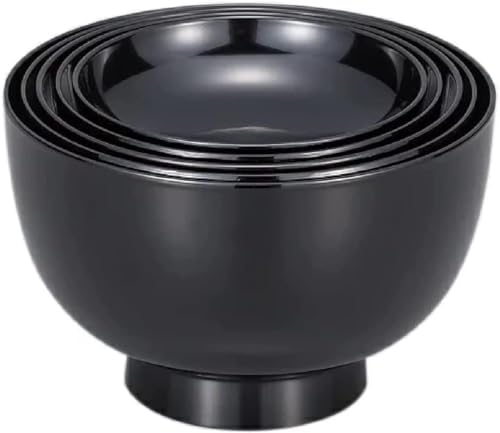 山中漆器 木質 5ッ組応量椀 (黒)