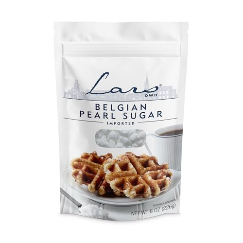Lars Own Belgian Pearl Sugar – 1-Pack, 8-oz Resealable Pouch – Large Crystals for Caramelization in Liège Waffles