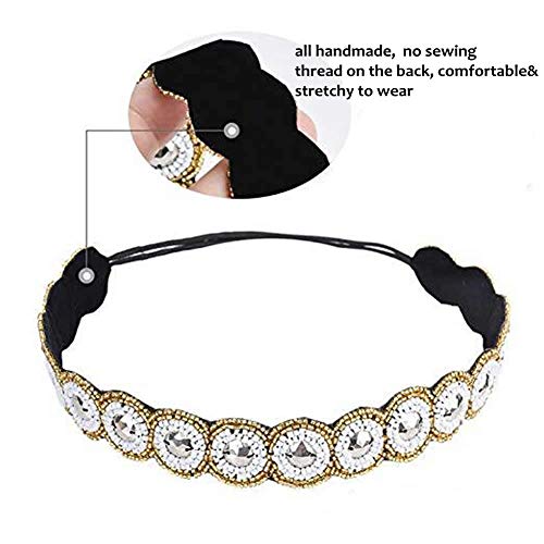 Insowni 7 Pack Handmade Rhinestone Jewled Beaded Headbands Hairbands Hair Accessories Headwraps For Women Girls Brides #TOP6