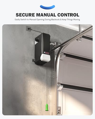 ZUMI Wall-Mounted Garage Door Opener, App-Controlled Garage Opener with Manual Backup IR Sensors, Heavy-Duty Smart Garage Entry Device Access Unit for Garage Door Opening & Closing