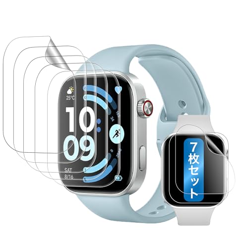 �Ή� Xiaomi Redmi Watch 6 �t�B�����y7���Z�b�g�zEguoer �Ή� �V���I�~ �X�}�[�g�E�H�b�` 6 �ی�t�B���� Redmi Watch 6 ��ʕی�t�B���� 3D�Ȗ� �J�o�[ 24���Ԏ����C���Z�p �Ռ��z�� �����ߗ� �����x�^�b�` 