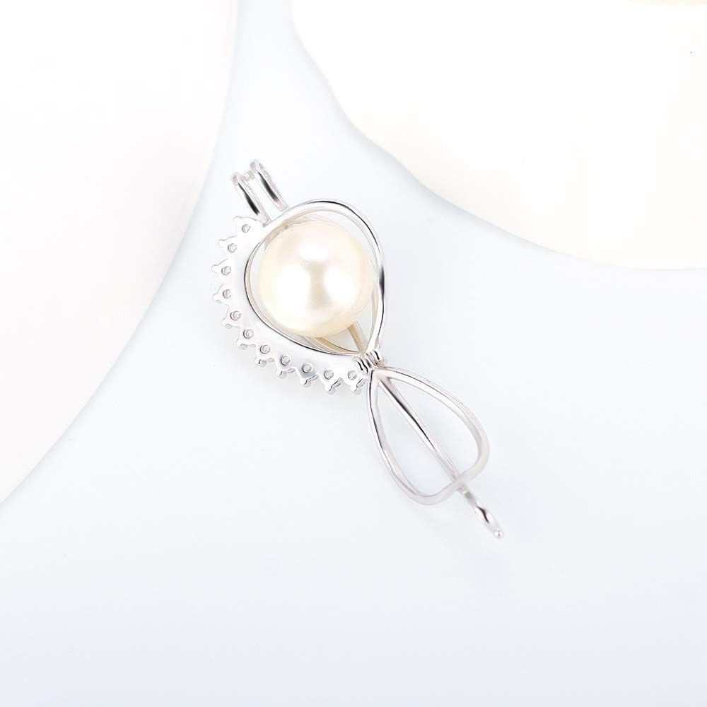 CZ Heart Big Edison Cage Pendants for Pearl Jewelry Making Sterling Silver, Design Cage Pendants for Women