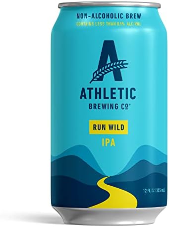Athletic Brewing Company Craft Non-Alcoholic Beer - 6 Pack x 12 Fl Oz Cans - Run Wild IPA - Low-Calorie, Award Winning - The Ultimate Sessionable IPA Subtle Yet Complex Malt Profile