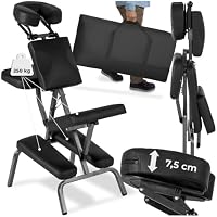 tectake® Chaise de Massage Fauteuil Tabouret Pliable Tabouret Ergonomique Rembourrage Extra-épais, Sac de Tran