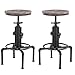 IKAYAA Juego de 2 Taburetes de Bar Elegantes Sillas de Comedor Estilo Industrial Altura Ajustable