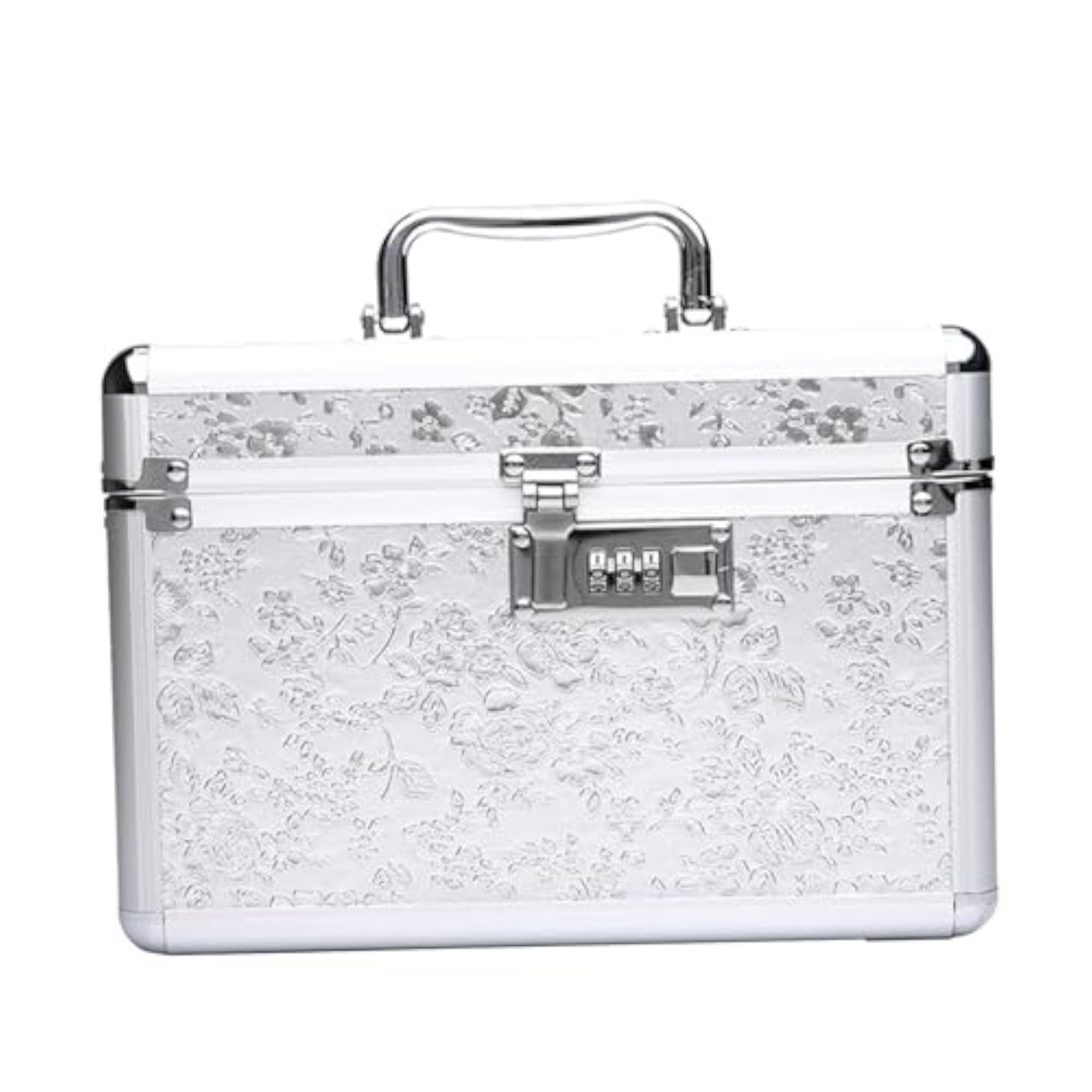 Portable Vanity Case with Tray and Mirror for Accessories