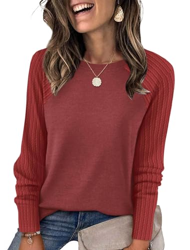 Image of SAMPEEL Sweatshirt for Women Long Sleeve Shirts Crewneck Sweaters Fall Fashion Outfits 2025 Trendy Tunic Tops Plus Size