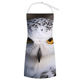 BWQJKUO Snowy Owl Eyes Apron