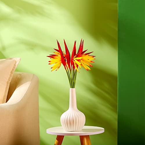 10 Pieces Bird Of Paradise Artificial Plant 22 Inch Hawaiian Tropical Flowers Faux Flowers Bouquet Large Elegant Green Plant For Home Garden Decoration Office Verandah Wedding Decor Supplies (Yellow) #TOP2