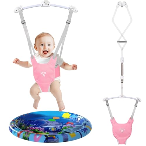 Image of Baby Jumper, Baby Doorway Jumper with Adjustable Strap, Protable Baby Jumpers and Bouncers, Easy to Assemble, Baby Bouncer Jumper with Soft Rug