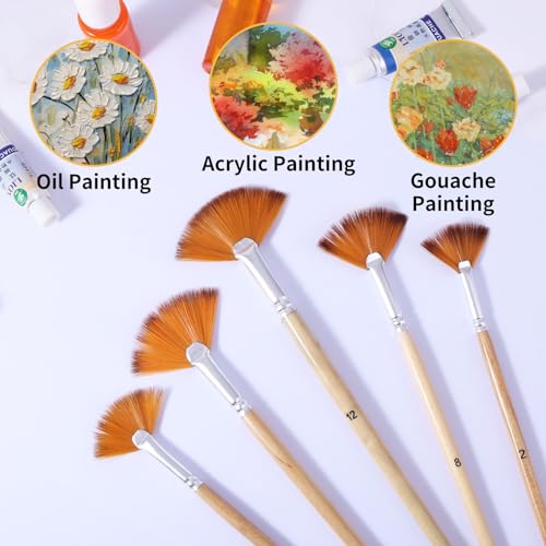 Prasacco 557946_2_KMJ8DUFN 5 Pieces Fan Brush For Painting thumb #3
