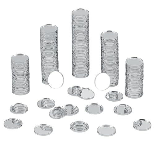 arricraft 300 Mini Miroir Rond Acrylique Autocollants Muraux Miroir Ronds Plats Carreaux de Miroir Artisanaux Auto Adhésifs pour l'artisanat et Les projets de Bricolage